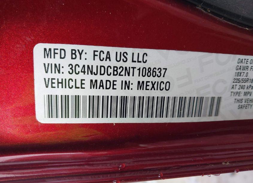 Photo 9 of 2022 Jeep Compass LIMITED 4X4 (VIN 3C4NJDCB2NT108637)