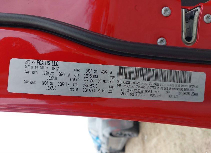 Photo 9 of 2018 Jeep Compass LIMITED 4X4 (VIN 3C4NJDCB3JT116563)