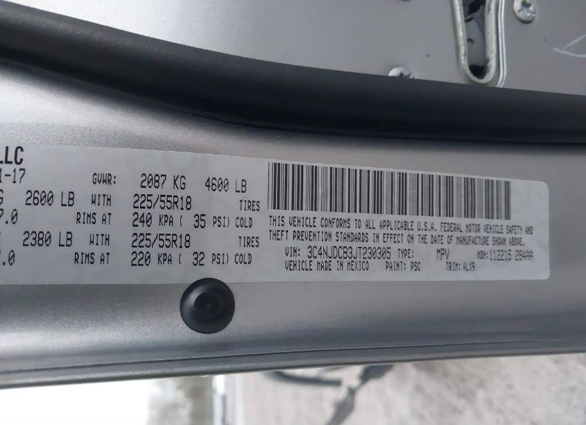 Photo 9 of 2018 Jeep Compass LIMITED 4X4 (VIN 3C4NJDCB3JT230305)