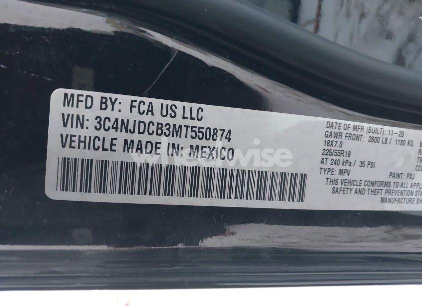 Photo 9 of 2021 Jeep Compass LIMITED 4X4 (VIN 3C4NJDCB3MT550874)