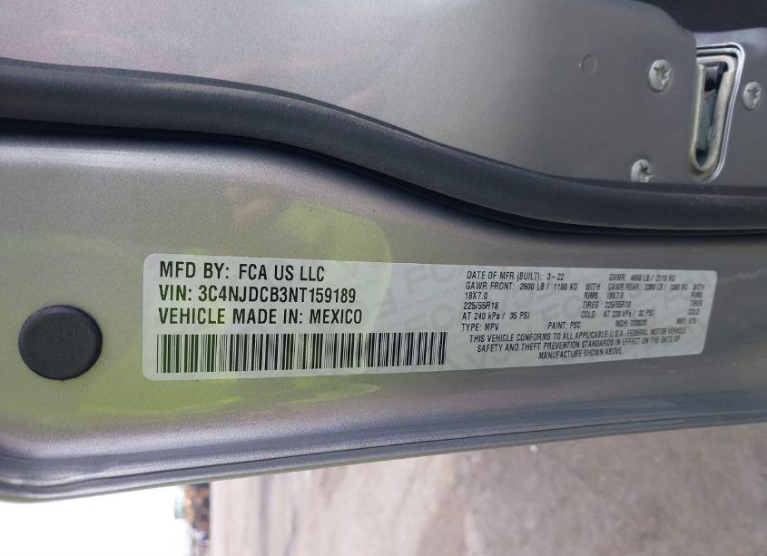 Photo 9 of 2022 Jeep Compass LIMITED 4X4 (VIN 3C4NJDCB3NT159189)