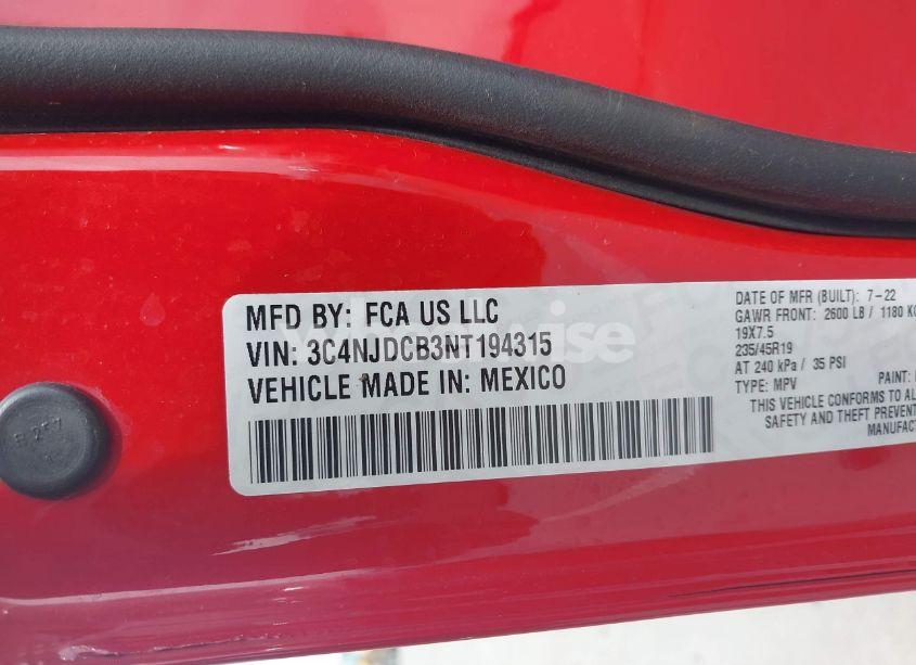 Photo 9 of 2022 Jeep Compass (RED) EDITION 4X4 (VIN 3C4NJDCB3NT194315)