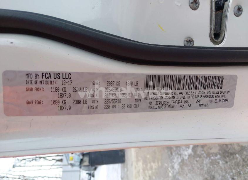 Photo 9 of 2018 Jeep Compass LIMITED 4X4 (VIN 3C4NJDCB4JT245864)