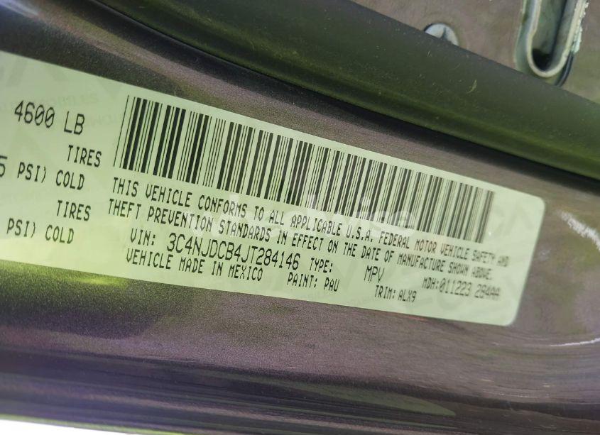 Photo 9 of 2018 Jeep Compass LIMITED 4X4 (VIN 3C4NJDCB4JT284146)