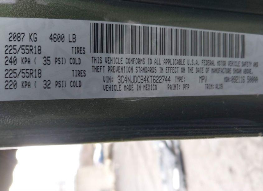 Photo 9 of 2019 Jeep Compass LIMITED 4X4 (VIN 3C4NJDCB4KT622744)