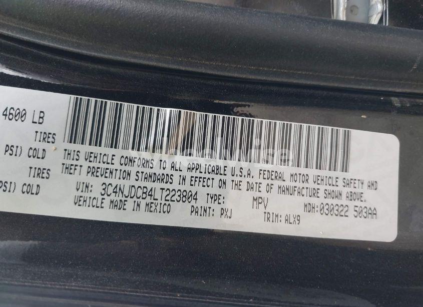 Photo 9 of 2020 Jeep Compass LIMITED 4X4 (VIN 3C4NJDCB4LT223804)