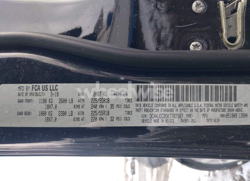Photo 9 of 2019 Jeep Compass LIMITED 4X4 (VIN 3C4NJDCB5KT787587)
