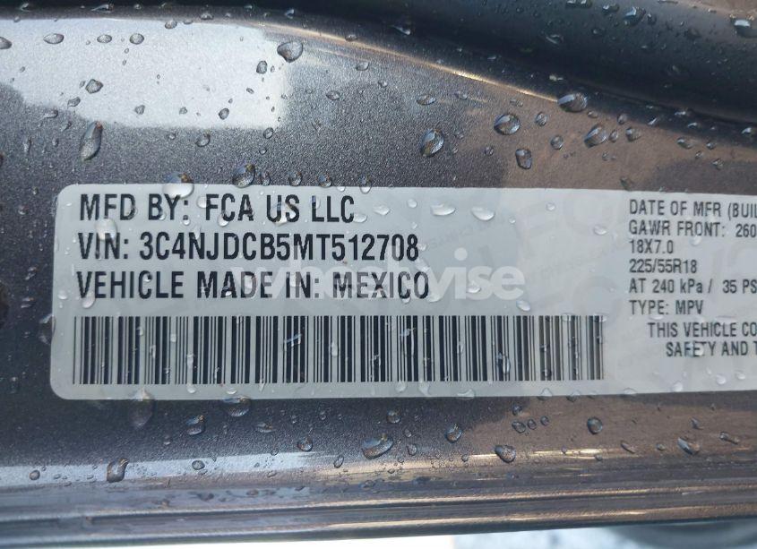 Photo 9 of 2021 Jeep Compass LIMITED 4X4 (VIN 3C4NJDCB5MT512708)