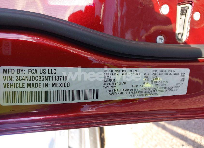 Photo 9 of 2022 Jeep Compass LIMITED 4X4 (VIN 3C4NJDCB5NT113718)