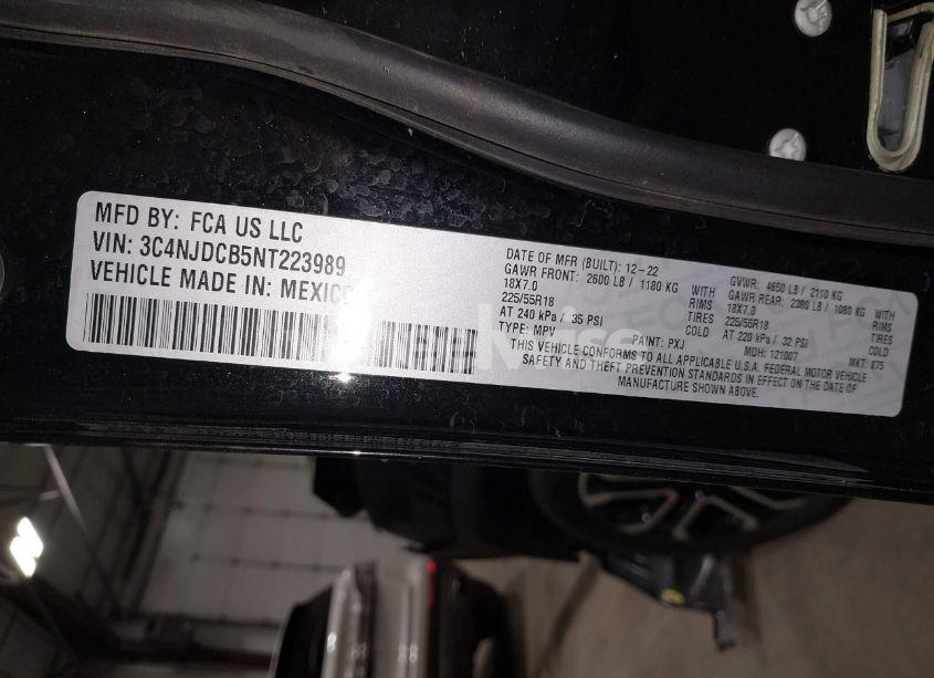 Photo 9 of 2022 Jeep Compass LIMITED 4X4 (VIN 3C4NJDCB5NT223989)