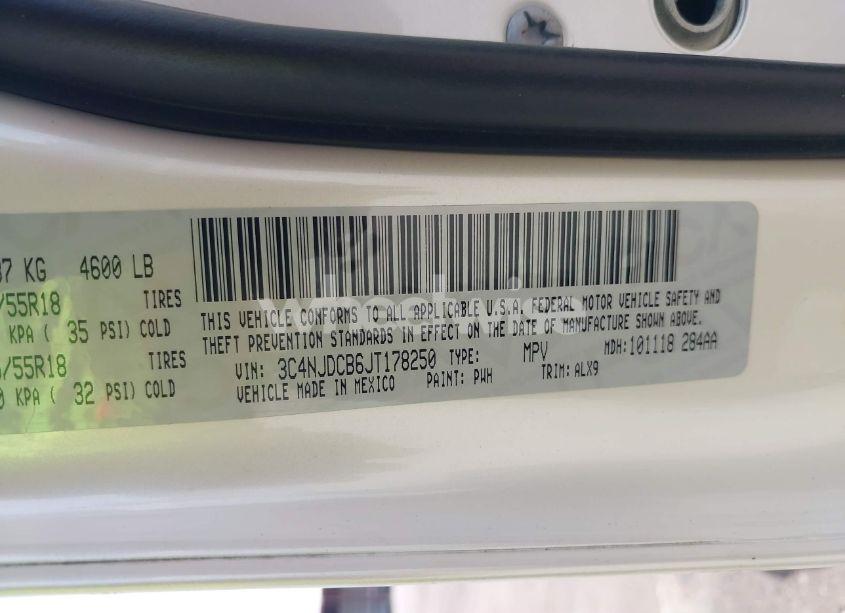 Photo 9 of 2018 Jeep Compass LIMITED 4X4 (VIN 3C4NJDCB6JT178250)