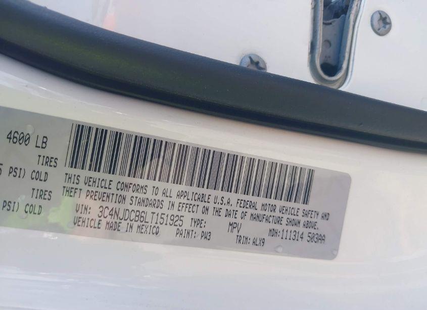 Photo 9 of 2020 Jeep Compass LIMITED 4X4 (VIN 3C4NJDCB6LT151925)