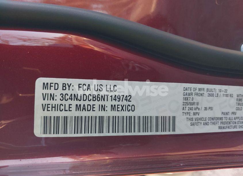 Photo 9 of 2022 Jeep Compass LIMITED 4X4 (VIN 3C4NJDCB6NT149742)