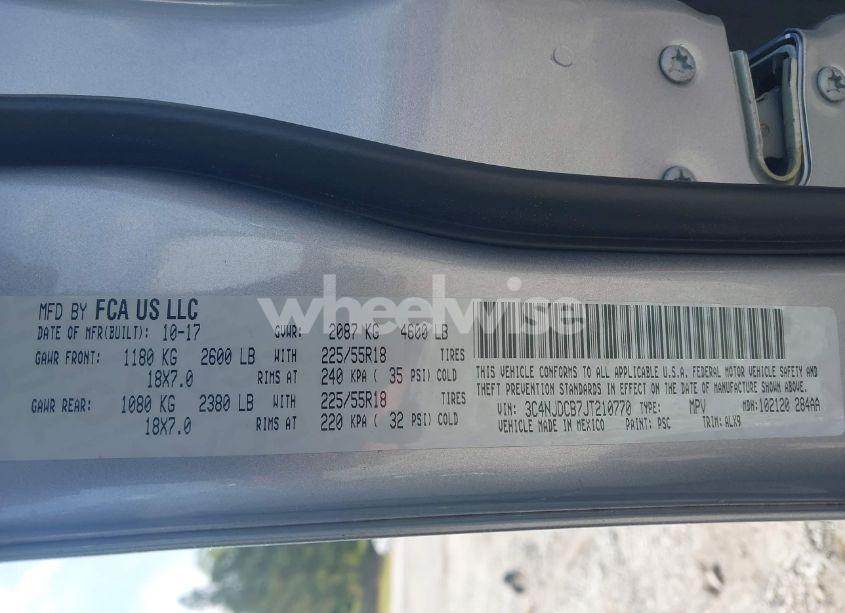 Photo 9 of 2018 Jeep Compass LIMITED 4X4 (VIN 3C4NJDCB7JT210770)