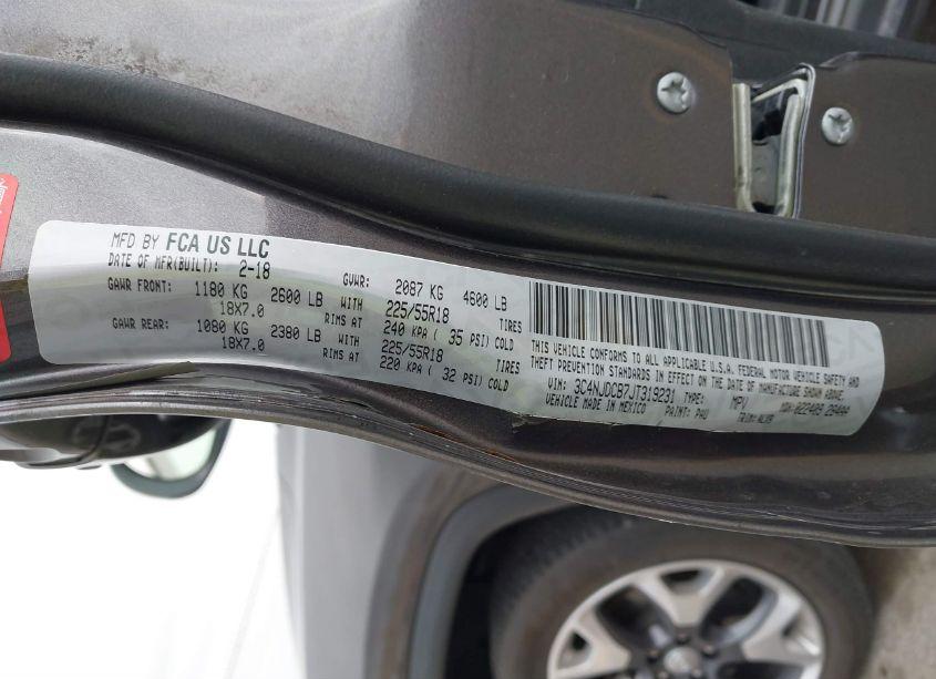 Photo 9 of 2018 Jeep Compass LIMITED 4X4 (VIN 3C4NJDCB7JT319231)