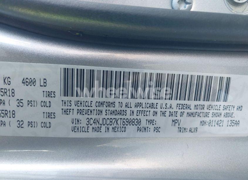 Photo 9 of 2019 Jeep Compass LIMITED 4X4 (VIN 3C4NJDCB7KT690830)