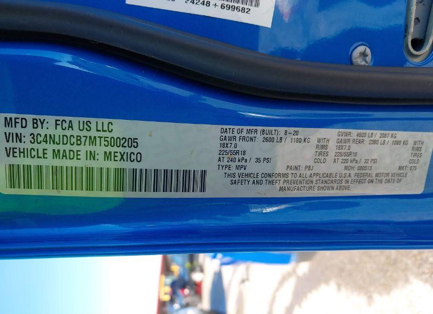 Photo 9 of 2021 Jeep Compass LIMITED 4X4 (VIN 3C4NJDCB7MT500205)