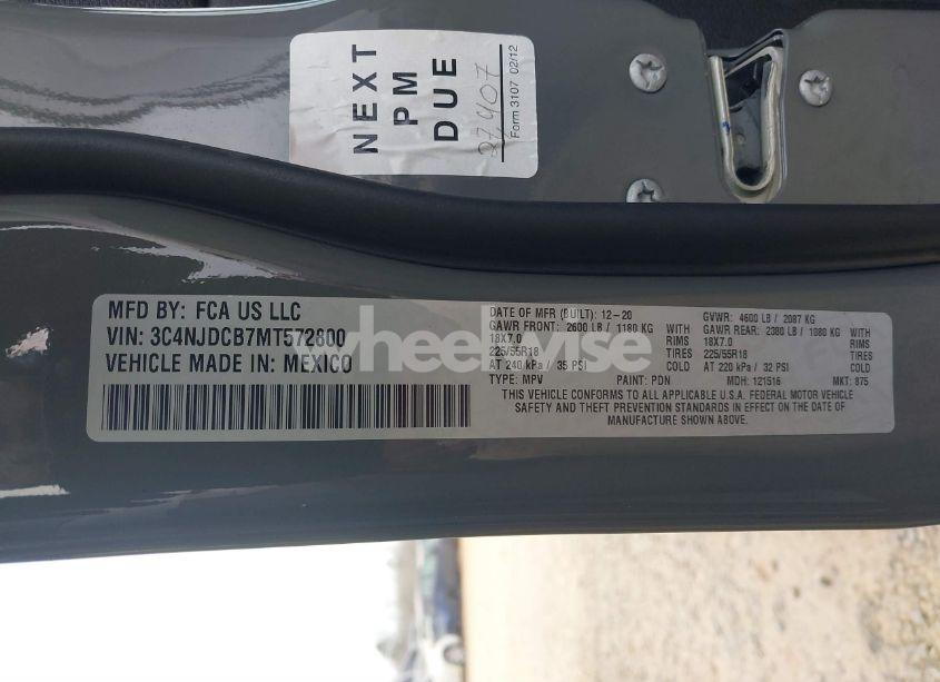 Photo 9 of 2021 Jeep Compass LIMITED 4X4 (VIN 3C4NJDCB7MT572800)