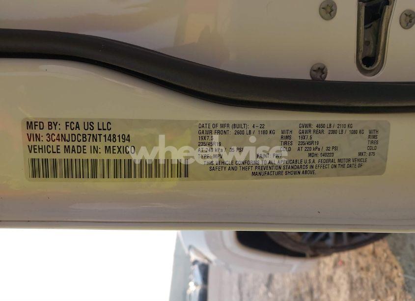 Photo 9 of 2022 Jeep Compass HIGH ALTITUDE 4X4 (VIN 3C4NJDCB7NT148194)