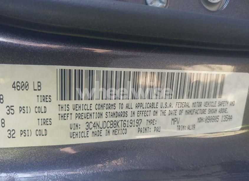 Photo 9 of 2019 Jeep Compass LIMITED 4X4 (VIN 3C4NJDCB8KT619197)