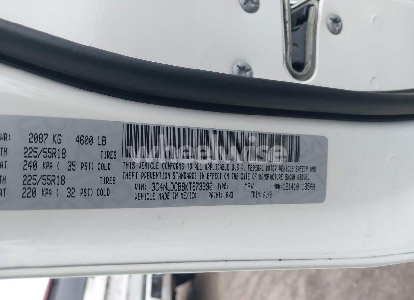 Photo 9 of 2019 Jeep Compass LIMITED 4X4 (VIN 3C4NJDCB8KT673390)