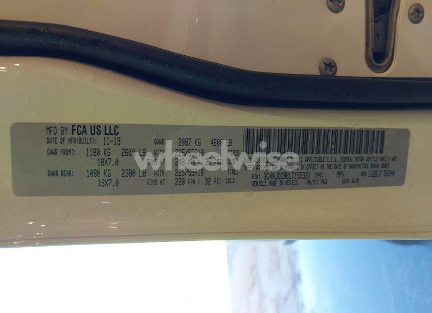 Photo 9 of 2020 Jeep Compass LIMITED 4X4 (VIN 3C4NJDCB8LT155331)