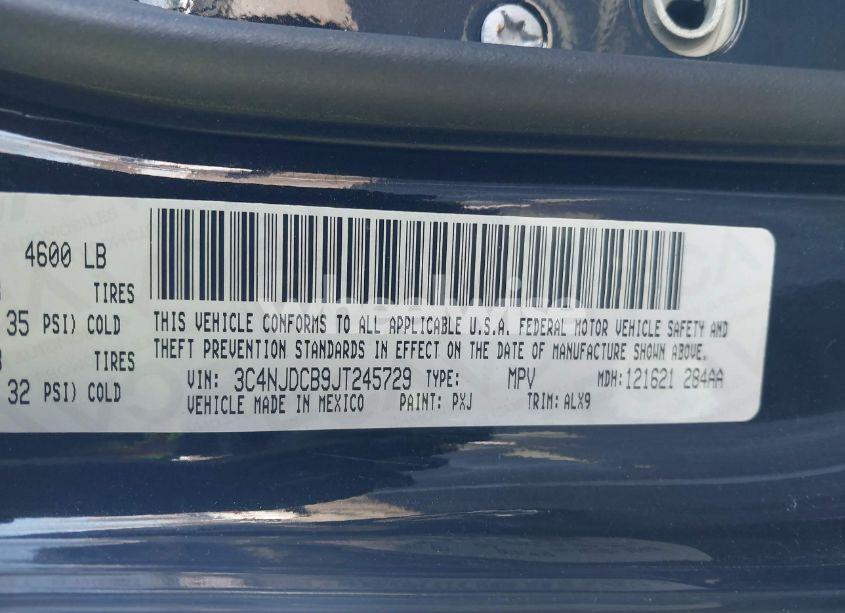 Photo 9 of 2018 Jeep Compass LIMITED 4X4 (VIN 3C4NJDCB9JT245729)