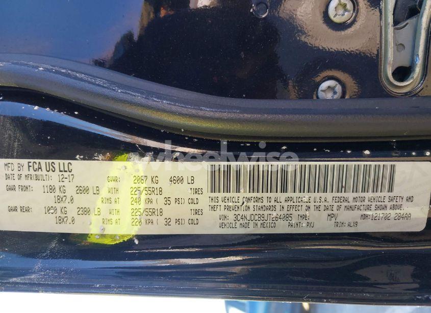 Photo 9 of 2018 Jeep Compass LIMITED 4X4 (VIN 3C4NJDCB9JT264085)