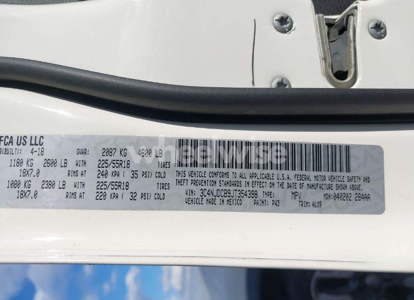 Photo 9 of 2018 Jeep Compass LIMITED 4X4 (VIN 3C4NJDCB9JT354398)