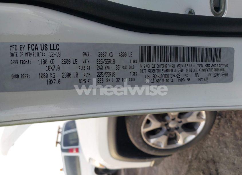 Photo 9 of 2019 Jeep Compass LIMITED 4X4 (VIN 3C4NJDCB9KT674726)