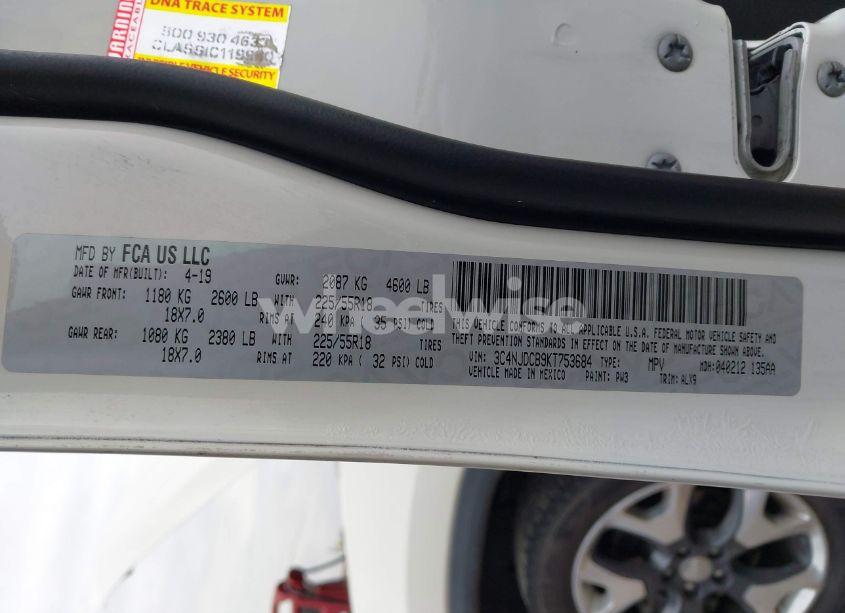 Photo 9 of 2019 Jeep Compass LIMITED 4X4 (VIN 3C4NJDCB9KT753684)