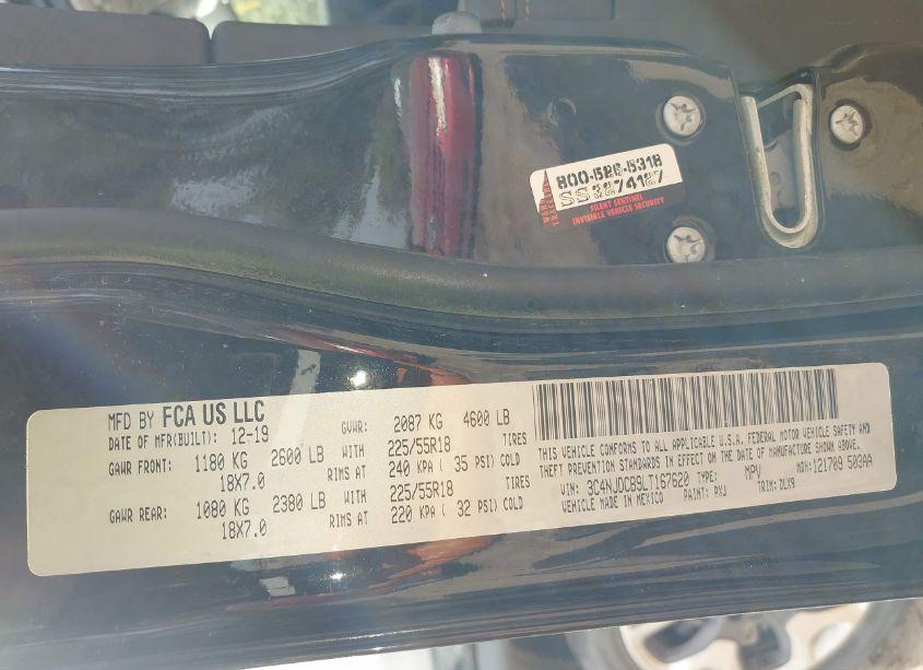 Photo 9 of 2020 Jeep Compass LIMITED 4X4 (VIN 3C4NJDCB9LT167620)