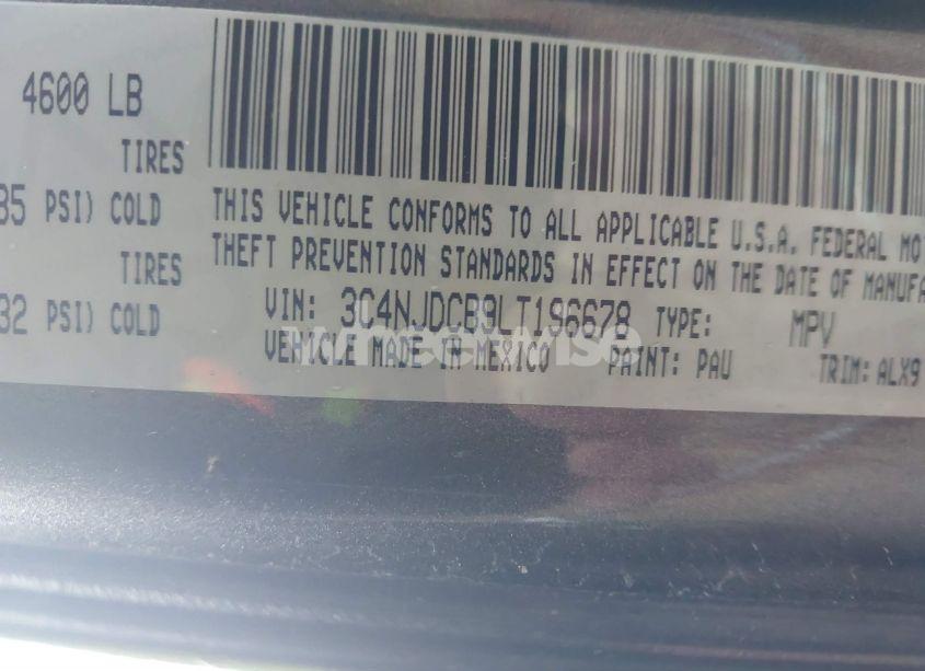 Photo 9 of 2020 Jeep Compass LIMITED 4X4 (VIN 3C4NJDCB9LT196678)