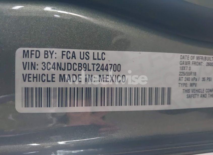 Photo 9 of 2020 Jeep Compass LIMITED 4X4 (VIN 3C4NJDCB9LT244700)