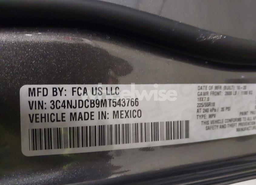 Photo 9 of 2021 Jeep Compass LIMITED 4X4 (VIN 3C4NJDCB9MT543766)