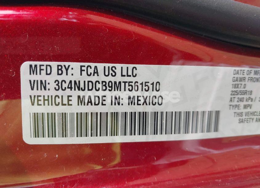 Photo 9 of 2021 Jeep Compass LIMITED 4X4 (VIN 3C4NJDCB9MT561510)