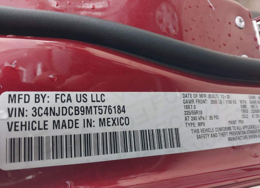 Photo 9 of 2021 Jeep Compass LIMITED 4X4 (VIN 3C4NJDCB9MT576184)