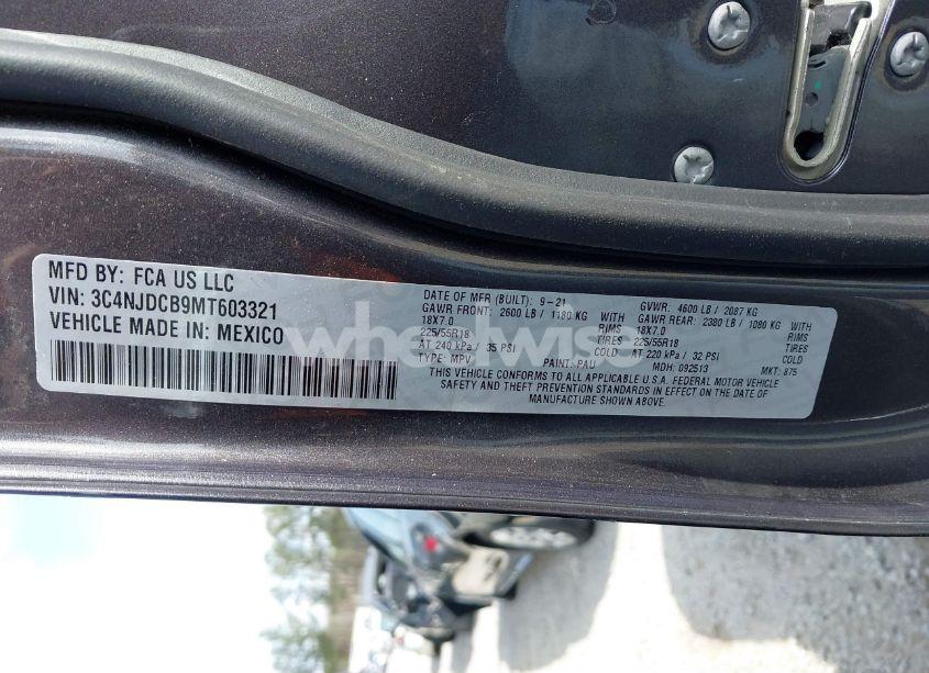 Photo 9 of 2021 Jeep Compass LIMITED 4X4 (VIN 3C4NJDCB9MT603321)