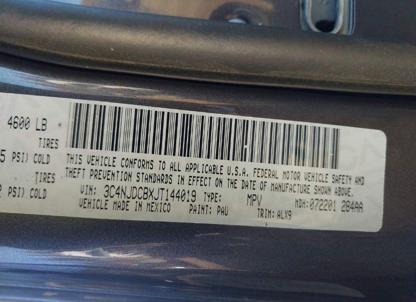 Photo 9 of 2018 Jeep Compass LIMITED 4X4 (VIN 3C4NJDCBXJT144019)