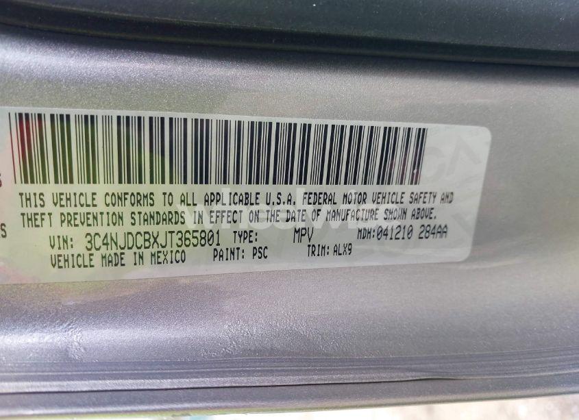 Photo 9 of 2018 Jeep Compass LIMITED 4X4 (VIN 3C4NJDCBXJT365801)