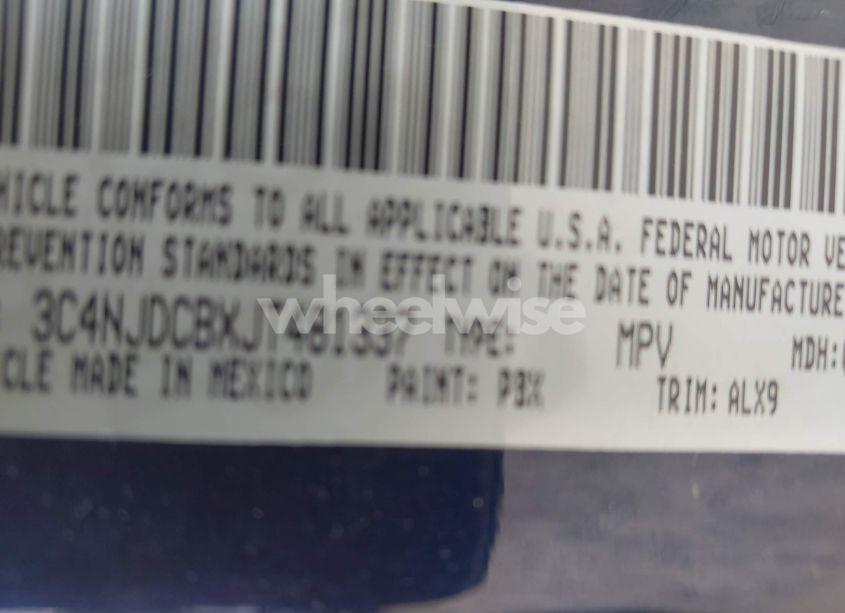 Photo 9 of 2018 Jeep Compass LIMITED 4X4 (VIN 3C4NJDCBXJT481337)