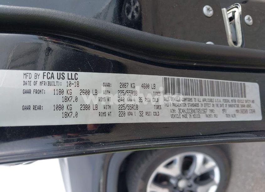 Photo 9 of 2019 Jeep Compass LIMITED 4X4 (VIN 3C4NJDCBXKT651567)