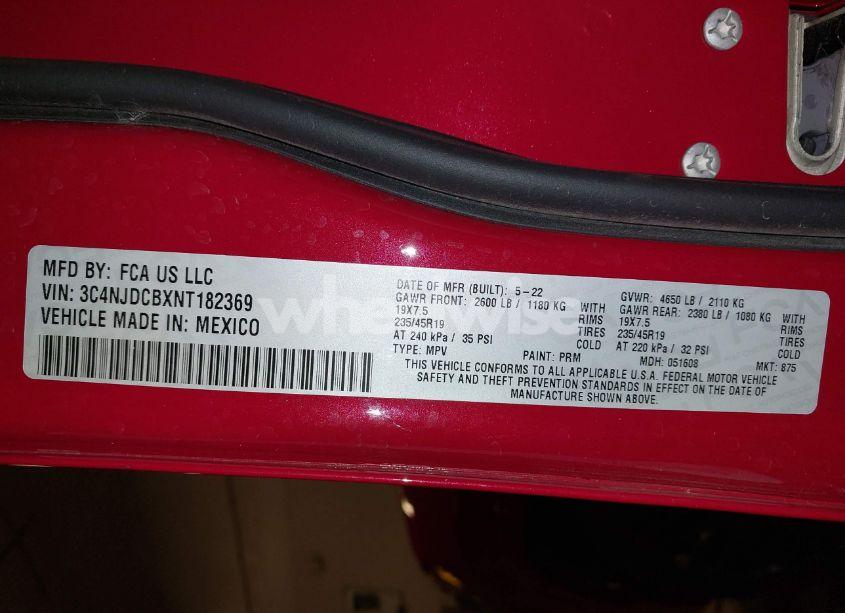 Photo 9 of 2022 Jeep Compass (RED) EDITION 4X4 (VIN 3C4NJDCBXNT182369)