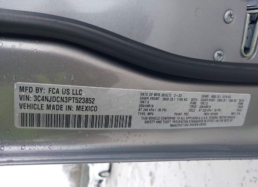 Photo 9 of 2023 Jeep Compass LIMITED 4X4 (VIN 3C4NJDCN3PT523852)