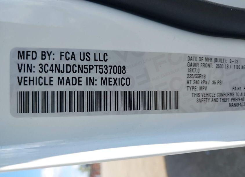 Photo 9 of 2023 Jeep Compass LIMITED 4X4 (VIN 3C4NJDCN5PT537008)