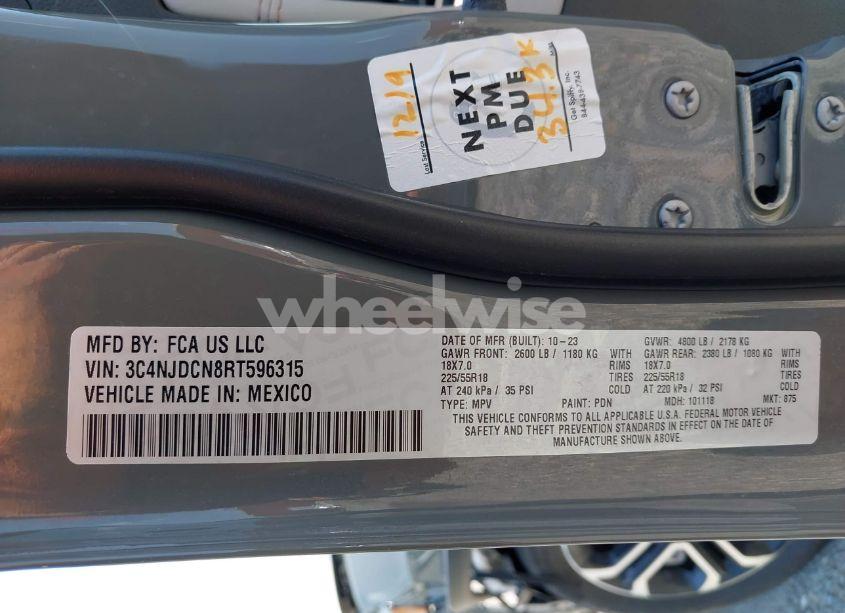 Photo 9 of 2024 Jeep Compass LIMITED 4X4 (VIN 3C4NJDCN8RT596315)