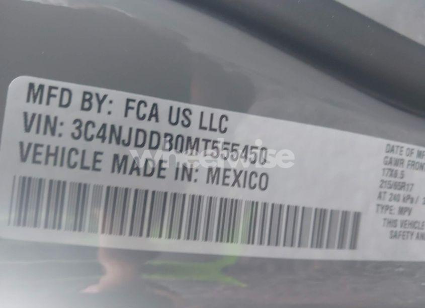 Photo 9 of 2021 Jeep Compass TRAILHAWK 4X4 (VIN 3C4NJDDB0MT555450)