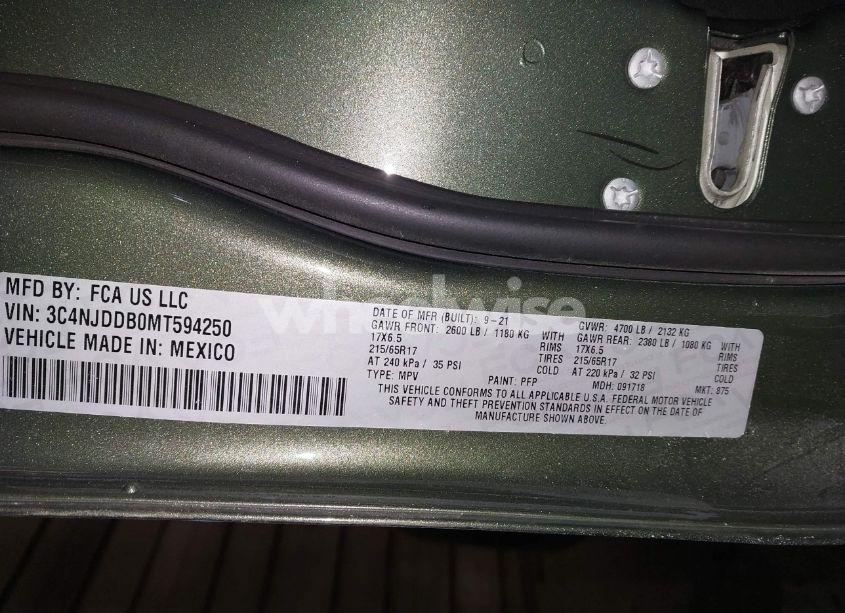 Photo 9 of 2021 Jeep Compass TRAILHAWK 4X4 (VIN 3C4NJDDB0MT594250)