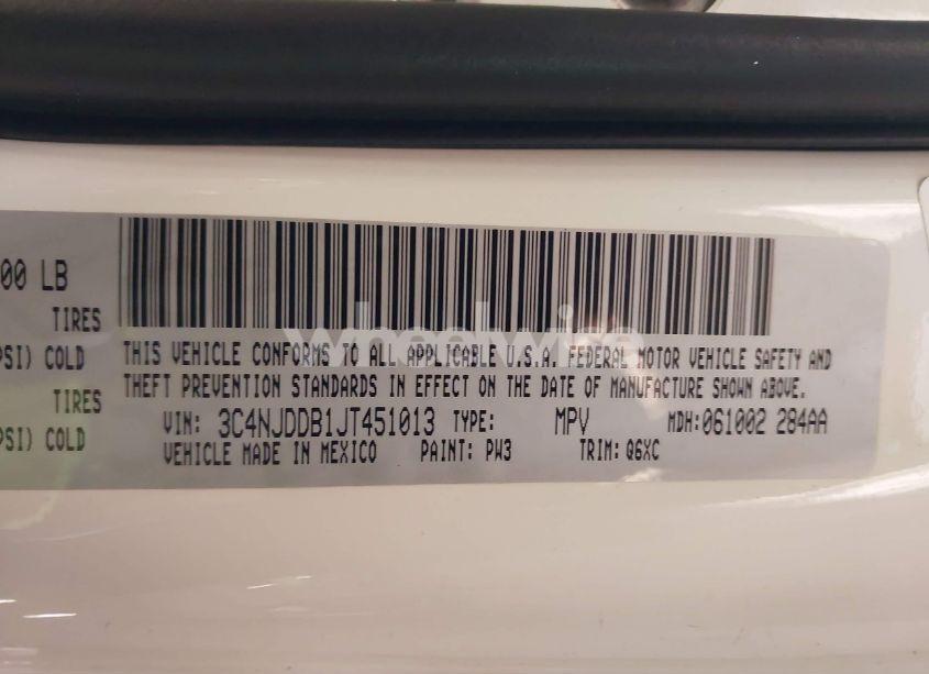 Photo 10 of 2018 Jeep Compass TRAILHAWK 4X4 (VIN 3C4NJDDB1JT451013)