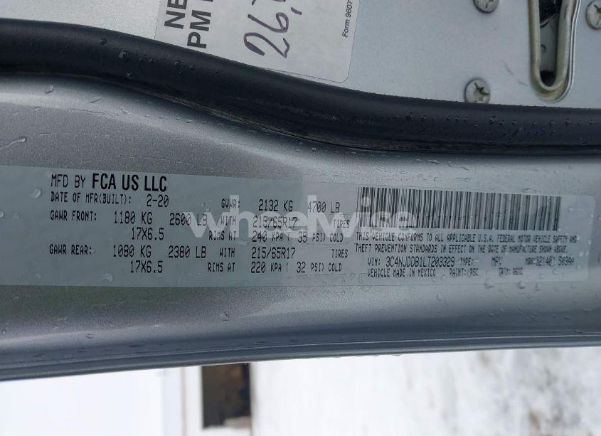 Photo 9 of 2020 Jeep Compass TRAILHAWK 4X4 (VIN 3C4NJDDB1LT203329)